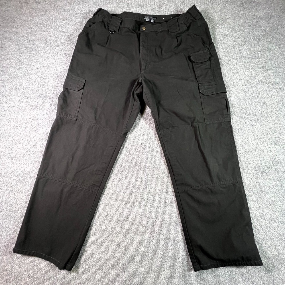 5.11 Tactical Pants Mens 42x34 Black Canvas Relaxed Fit Cargo Utility 74251
